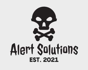 Caution - Alien Skull & Crossbones logo design