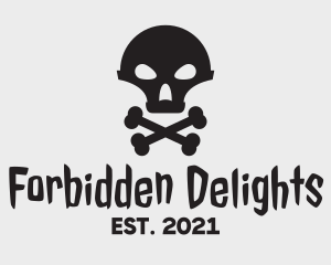 Forbidden - Alien Skull & Crossbones logo design