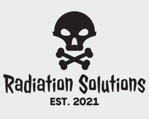 Radiation - Alien Skull & Crossbones logo design