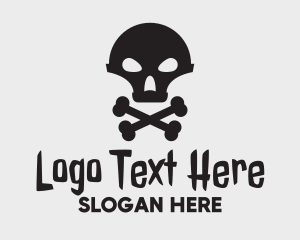 Alien Skull & Crossbones Logo