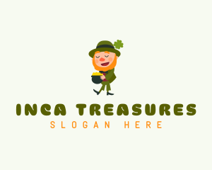 Gold Treasure Leprechaun  logo design