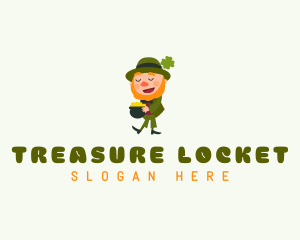 Gold Treasure Leprechaun  logo design