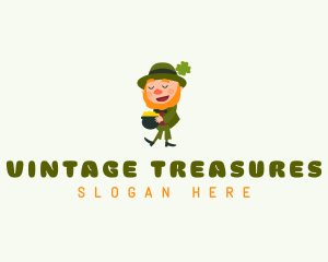 Gold Treasure Leprechaun  logo design