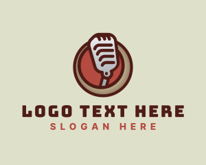 Podcast - Music Entertainment Microphone logo design