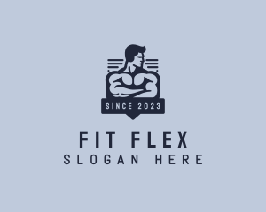 Workout - Weightlifter Muscle Workout logo design