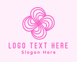 Interlaced - Pink Flower Pattern logo design