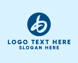 Advertising - Blue Handwritten Letter B logo design