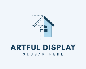 House Blueprint Construction logo design