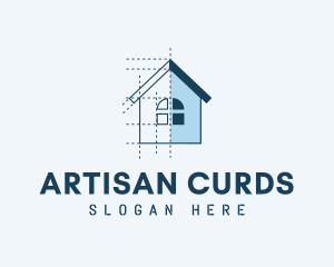 House Blueprint Construction logo design