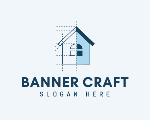 House Blueprint Construction logo design