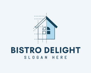 House Blueprint Construction logo design