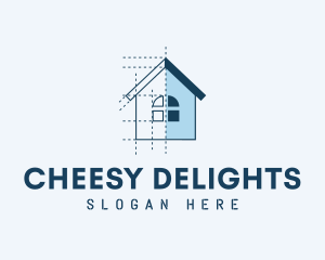 House Blueprint Construction logo design