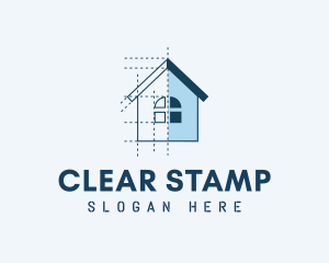 House Blueprint Construction logo design