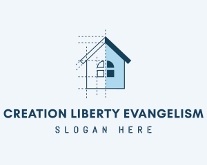 House Blueprint Construction logo design