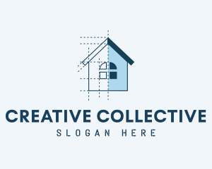 House Blueprint Construction logo design