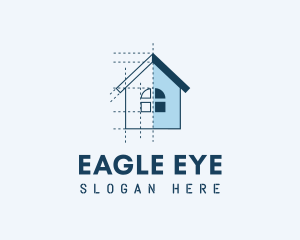 House Blueprint Construction logo design