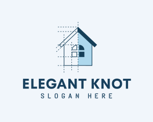 House Blueprint Construction logo design