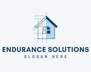 House Blueprint Construction logo design