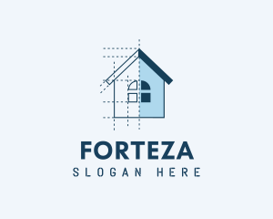 House Blueprint Construction logo design