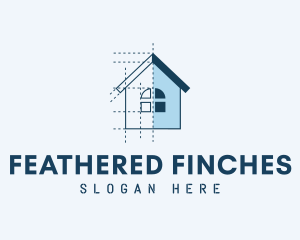 House Blueprint Construction logo design