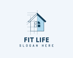 House Blueprint Construction logo design