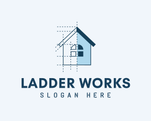 House Blueprint Construction logo design