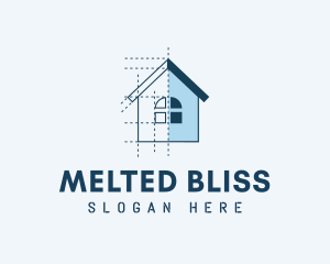 House Blueprint Construction logo design