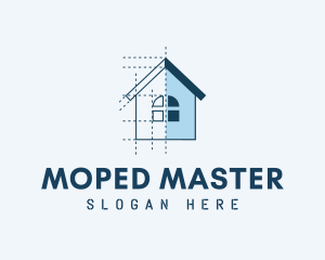 House Blueprint Construction logo design