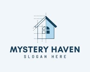 House Blueprint Construction logo design