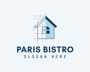 House Blueprint Construction logo design