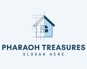 House Blueprint Construction logo design