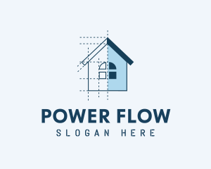 House Blueprint Construction logo design