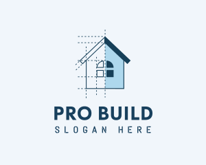 House Blueprint Construction logo design