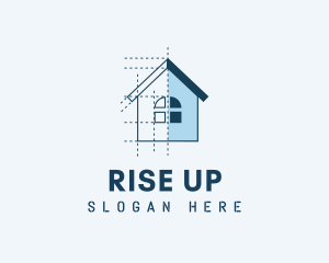 House Blueprint Construction logo design