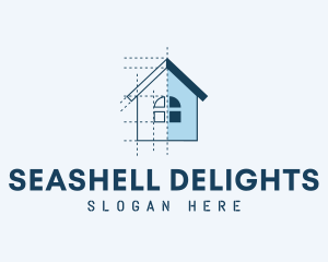 House Blueprint Construction logo design