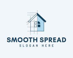 House Blueprint Construction logo design