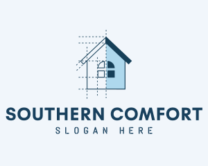 House Blueprint Construction logo design