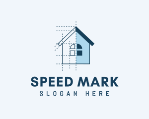 House Blueprint Construction logo design