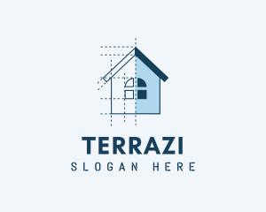 House Blueprint Construction logo design