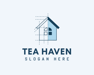 House Blueprint Construction logo design