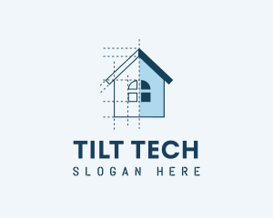 House Blueprint Construction logo design