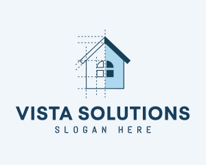 House Blueprint Construction logo design