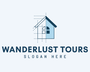 House Blueprint Construction logo design