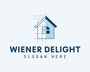 House Blueprint Construction logo design