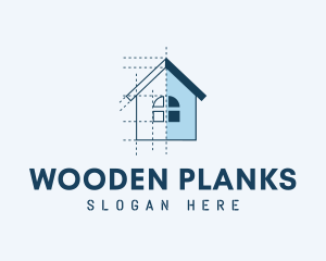 House Blueprint Construction logo design