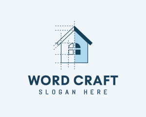 House Blueprint Construction logo design