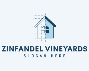 House Blueprint Construction logo design