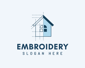 House Blueprint Construction logo design