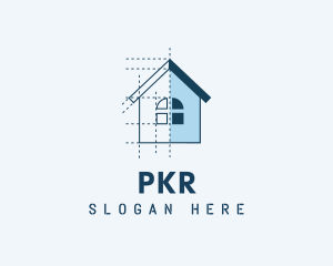 House Blueprint Construction logo design