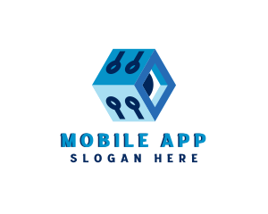 3D Cube Cyber App Logo
